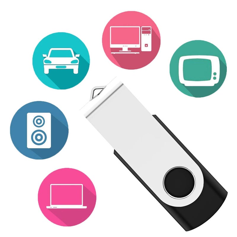Maspen 10 Pack 512MB USB Flash Drives Bulk Pack USB 2.0 Thumb Drives Small Capacity Memory Stick Jump Drive Pen Drives (512 MB, 10pcs, Black) - Image 4